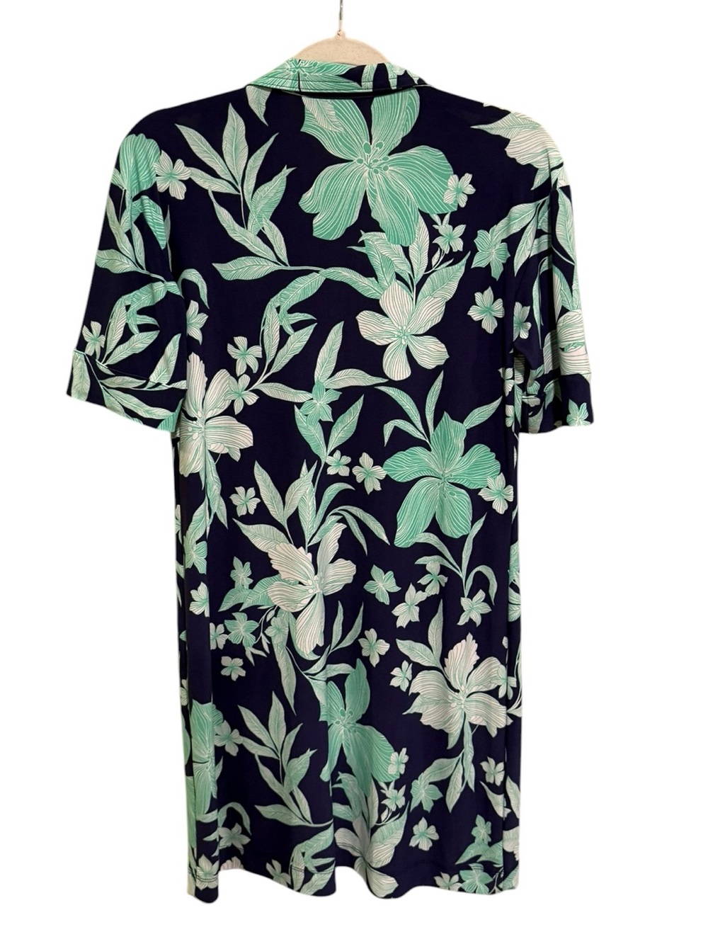 NWOT Tori Richard Navy Dress with Mint Green Floral Print - Size Medium - Picture 5 of 5